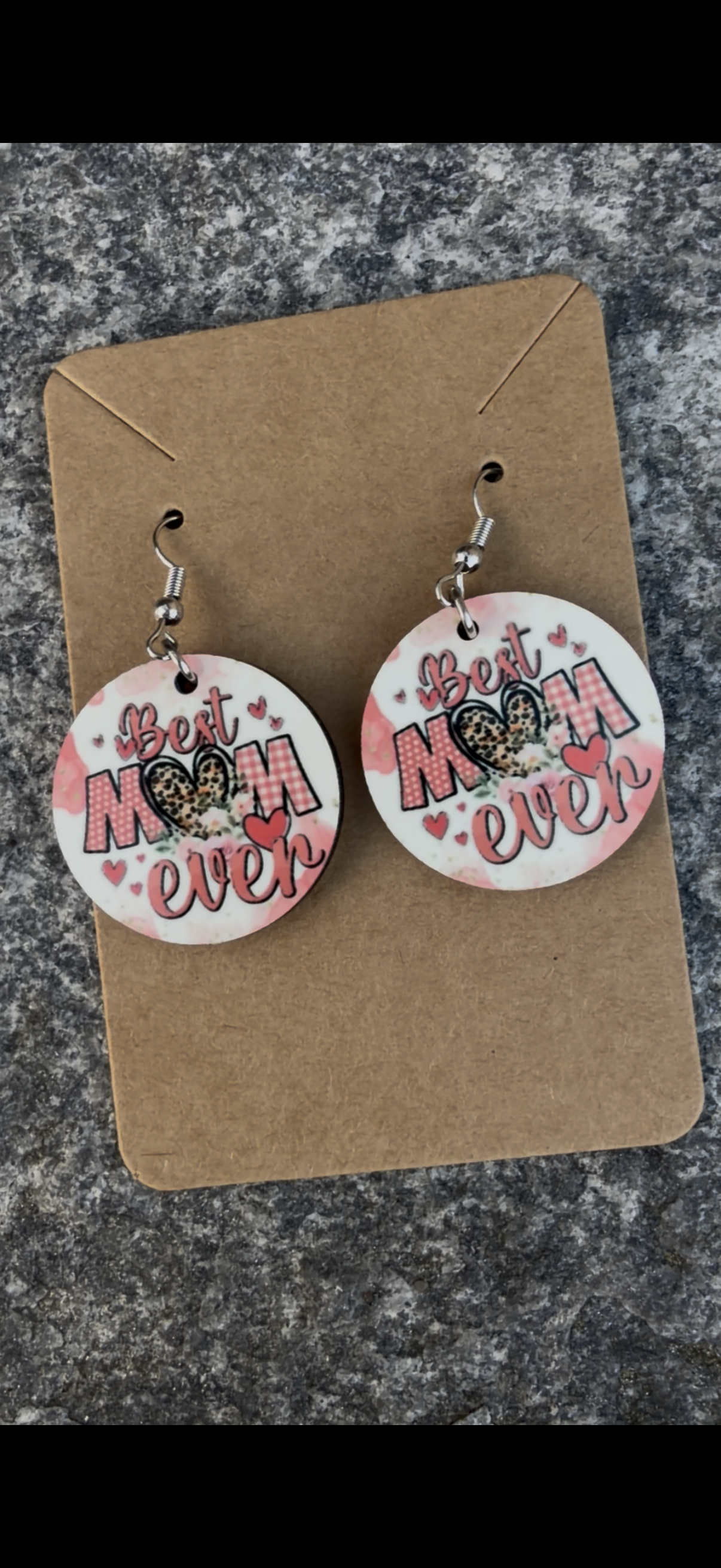 Best Mom Ever Leopard Heart Earrings – Cute Mother’s Day Gift for Mom