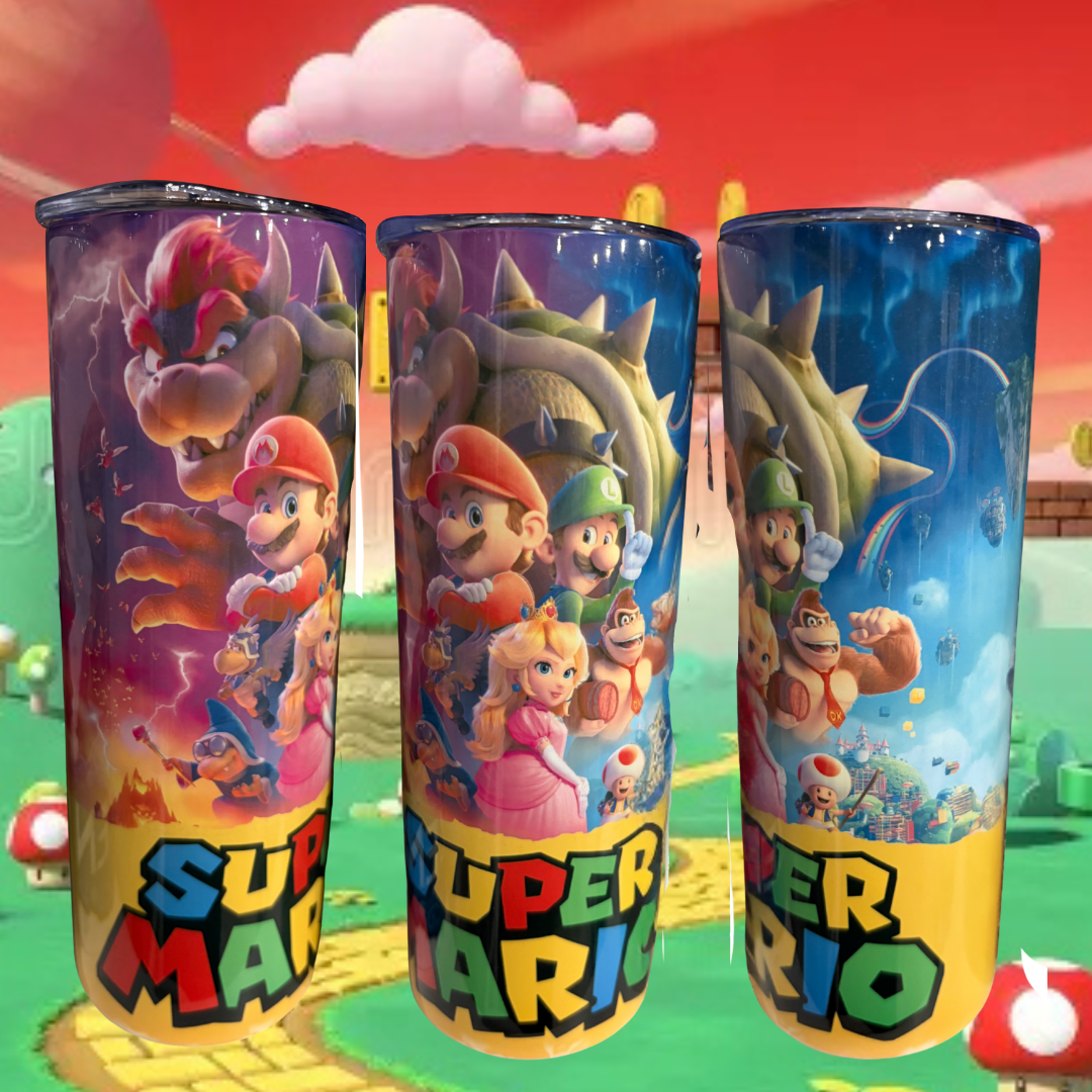 Super Mario Adventure Sublimation Tumbler – 20 oz Wrap Design
