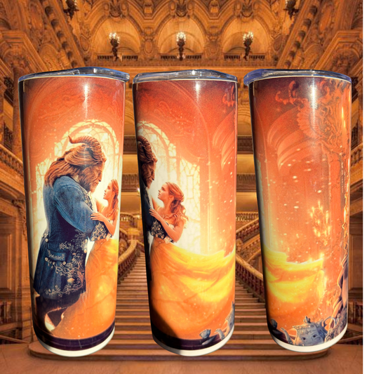 Enchanted Rose Ballroom 20oz Skinny Tumbler – Fairytale Beauty & Beast Inspired Insulated Cup